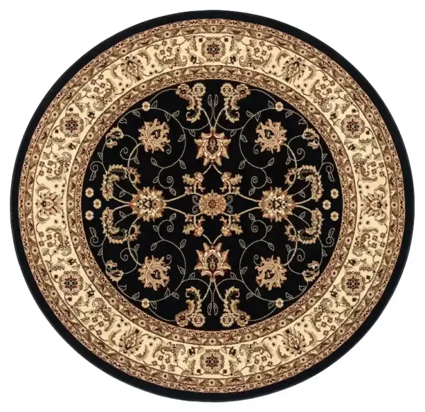 cosmos,antalia 2338 8802 black,round area rug,traditional,floral