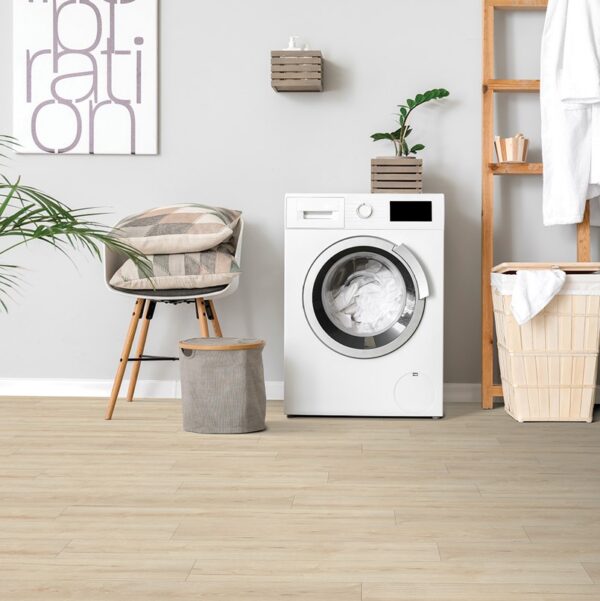 Modern laundry room with washing machine