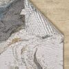 Abstract pattern rug on wooden floor