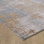 Textured rug on wooden floor