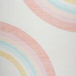 Abstract pastel rainbow curves on light background.