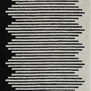 Black and white striped rug pattern