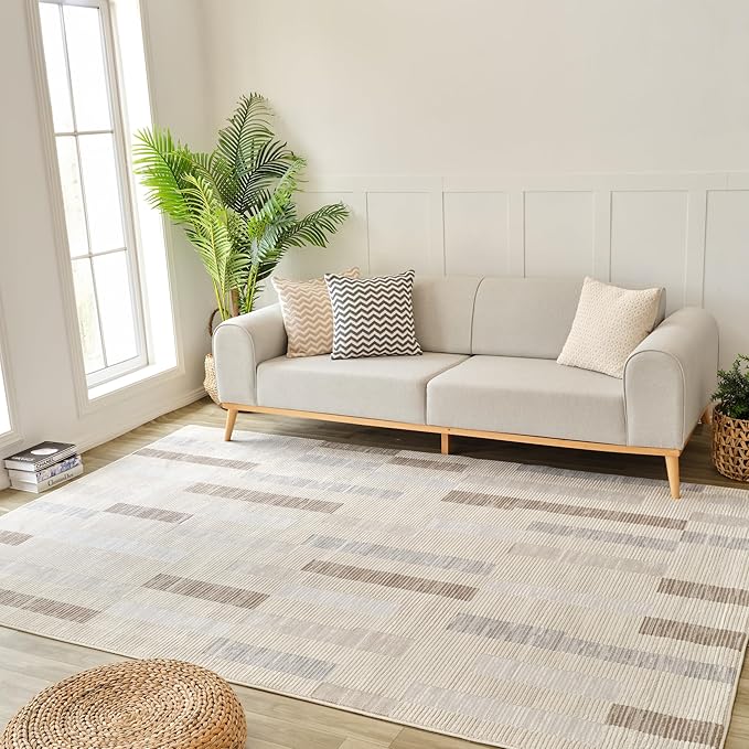 Modern living room with sofa and plants
