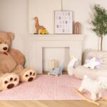 Cozy playroom with toys and alphabet artwork.