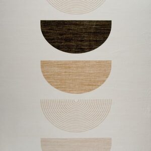 Geometric half-circle shapes in earthy tones