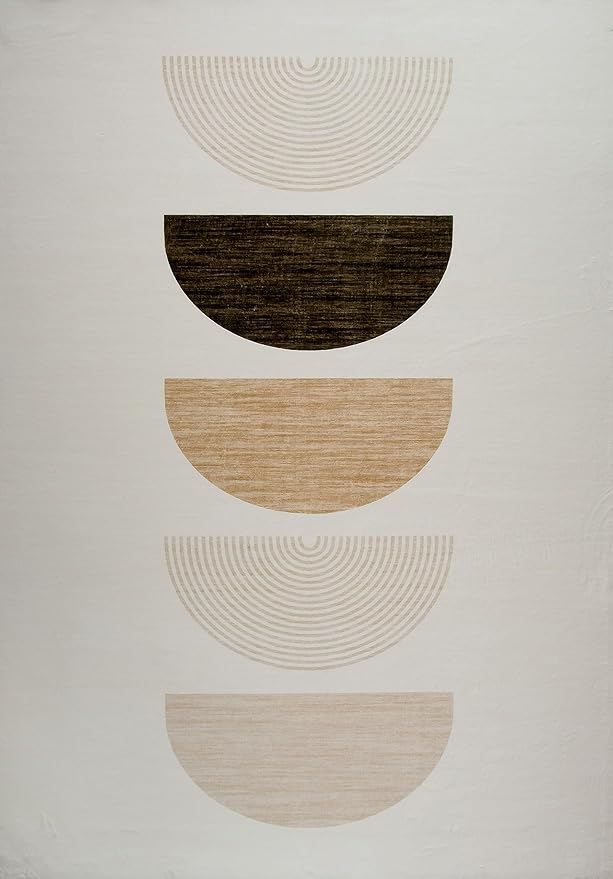 Geometric half-circle shapes in earthy tones
