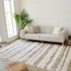 Modern sofa in cozy living room setting