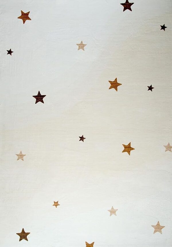 White wall with scattered star shapes