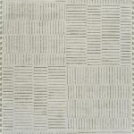 White geometric rug with rectangular patterns