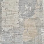 Abstract textured carpet in neutral colors.