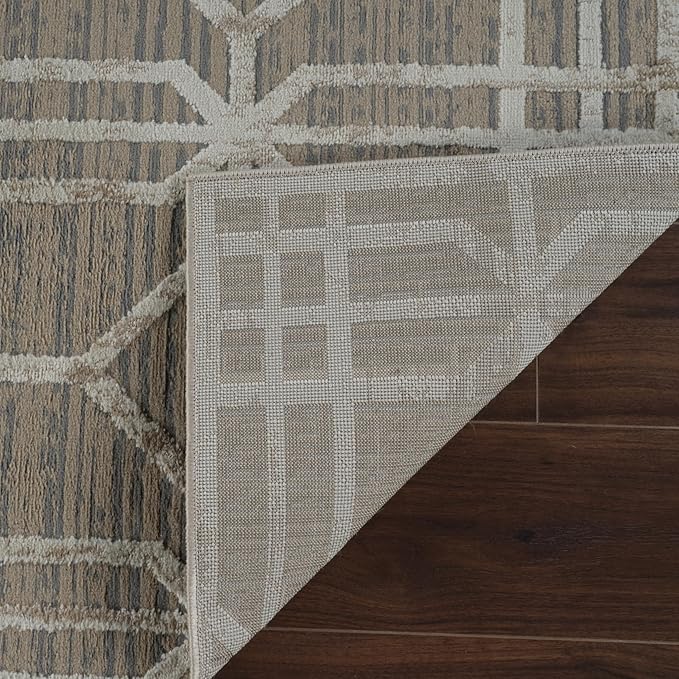 Corner of a rug flipped on wooden floor