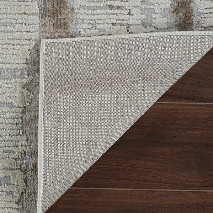 Corner of rug on hardwood floor