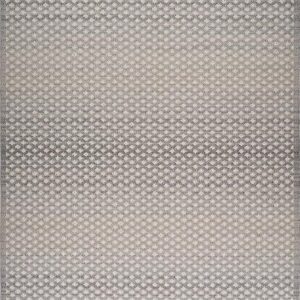 Gray patterned area rug with geometric design.