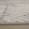 Striped textured carpet on wooden floor
