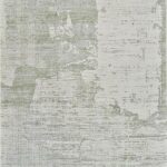 Abstract green and beige textured rug design.