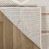 Corner of a rug on wooden floor