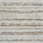 Textured beige and gray abstract rug pattern.