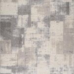 Abstract gray and beige textured area rug