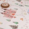 Playmat with castle and nature illustrations for kids.