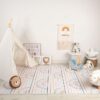 Cozy kids' room with toys and decorations.