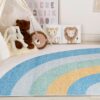 Children's room with toys and animal art prints.