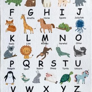 Alphabet with animals for each letter illustration.
