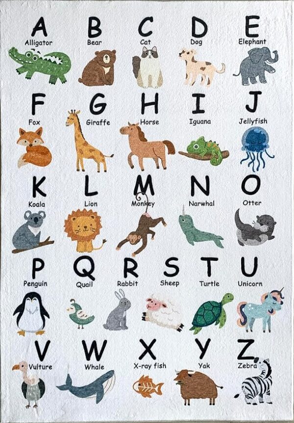 Alphabet with animals for each letter illustration.