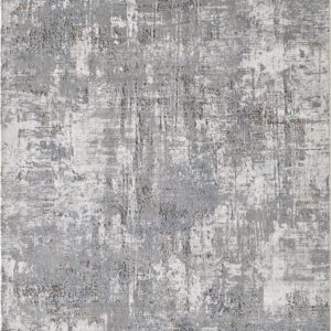 Abstract gray and white textured area rug