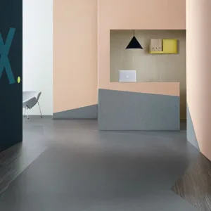 Modern minimalist office reception area