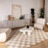 Modern living room with stylish furniture and decor.