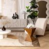 Modern living room with stylish decor and furniture.