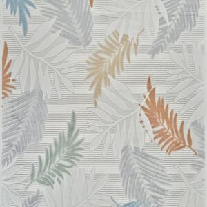 Colorful abstract leaf pattern on textured background.