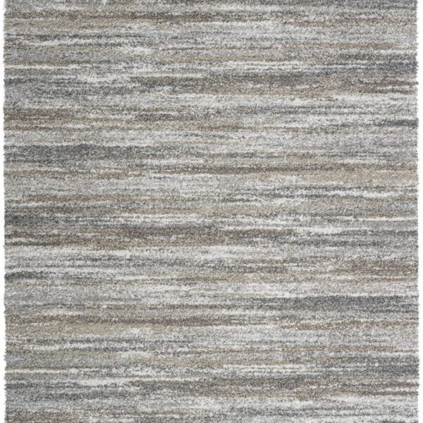 Gray and beige striped area rug