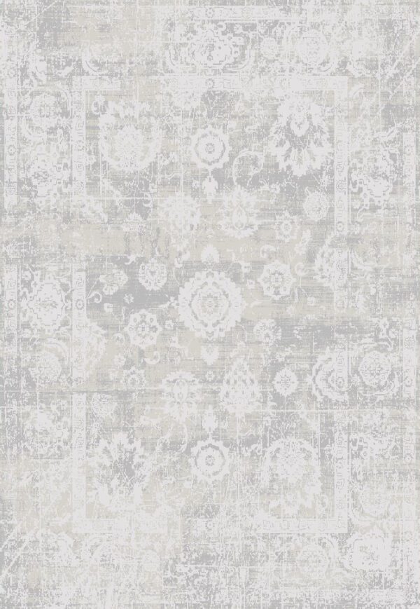 Light gray floral patterned rug