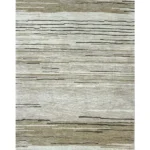 Modern beige and brown striped area rug