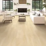 Modern living room with hardwood flooring.