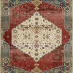 Colorful ornate Persian rug pattern