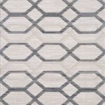 Geometric pattern gray and white rug