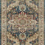 Vintage ornate Oriental rug with intricate details.