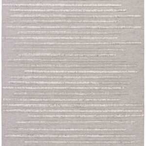 Gray rug with horizontal stripe pattern
