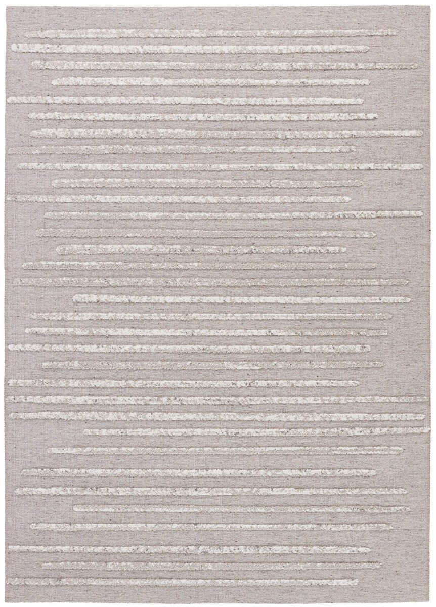 Gray rug with horizontal stripe pattern