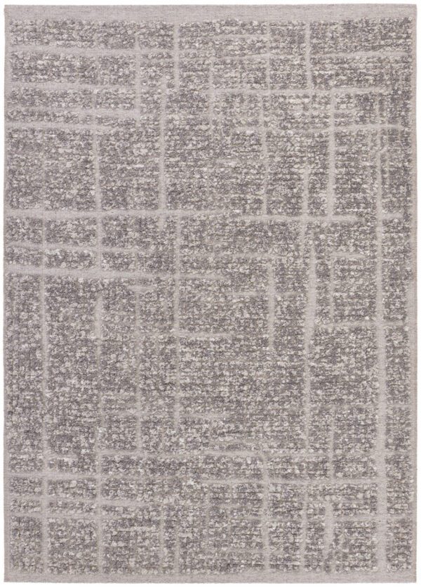 Gray abstract patterned textured area rug
