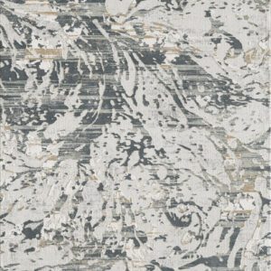 Abstract textured rug with gray and beige patterns