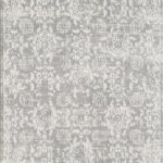 Gray ornate vintage-style area rug design