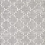 Gray fabric with white geometric pattern design