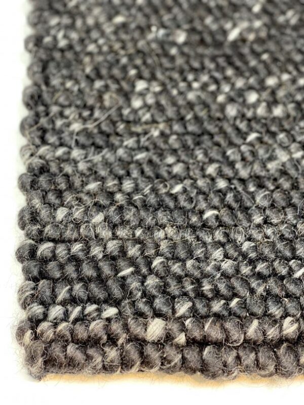 Close-up of gray woven carpet texture