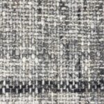 Close-up of gray woven fabric texture.