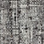 Close-up of gray woven fabric texture.