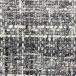 Close-up of gray woven fabric texture.