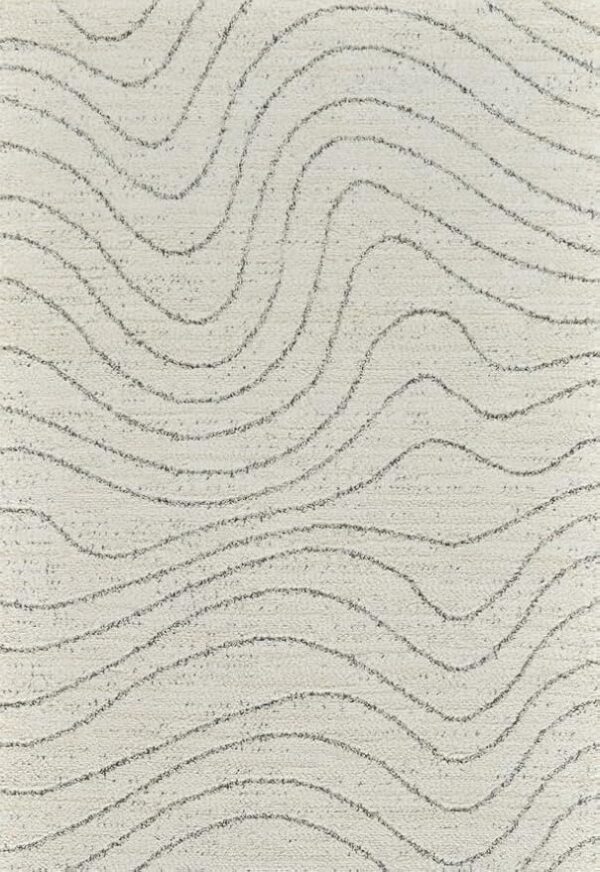 Abstract wavy line texture on beige background.